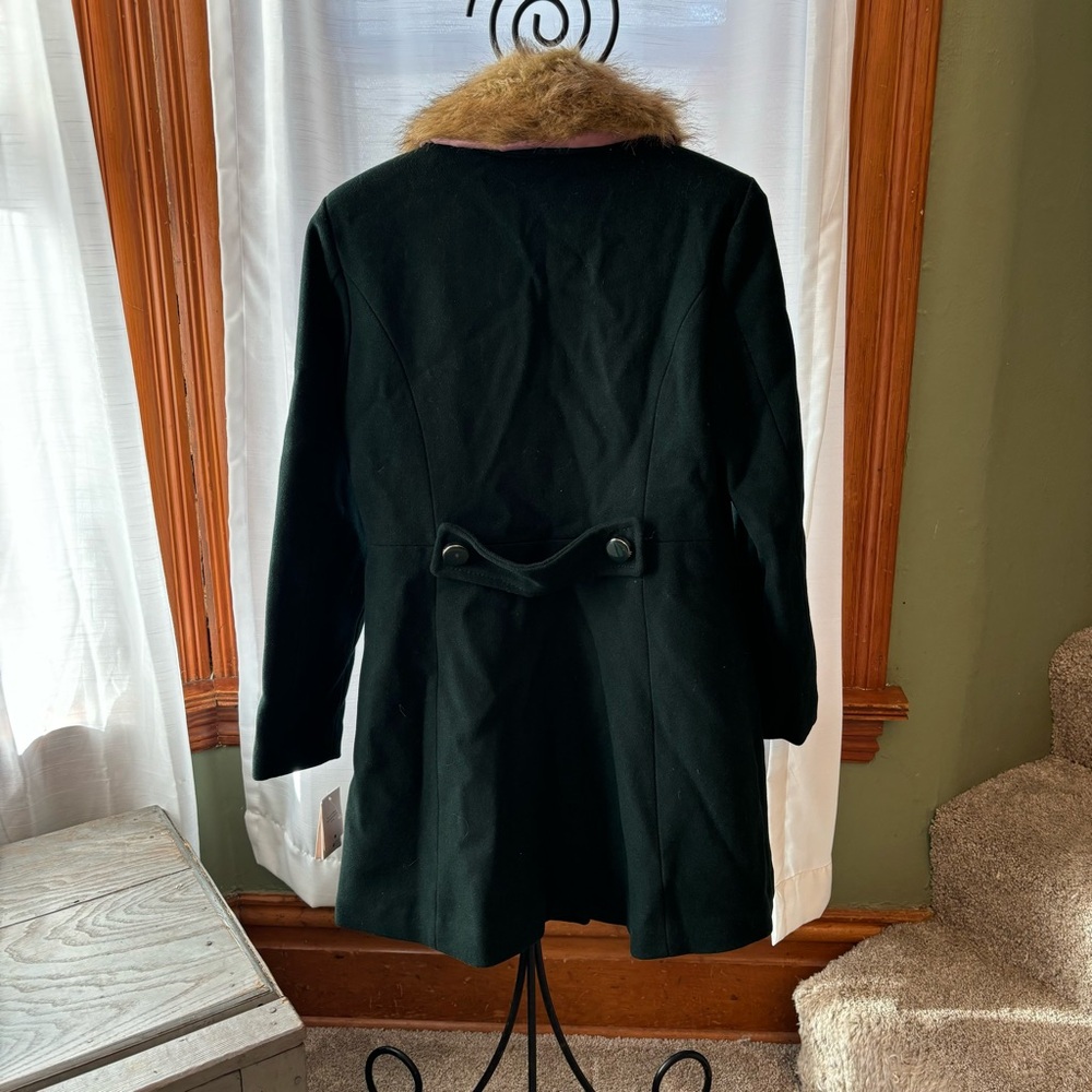 Kate Spade dark green wool blend peacoat | size small - Picture 4 of 12